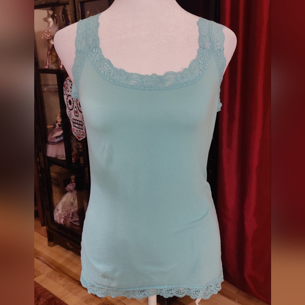 Necessities Lace Trimmed Tank Top